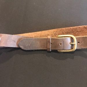 Vintage Leather Belt, Women’s Distressed, Steampunk Small Brass/Bronze